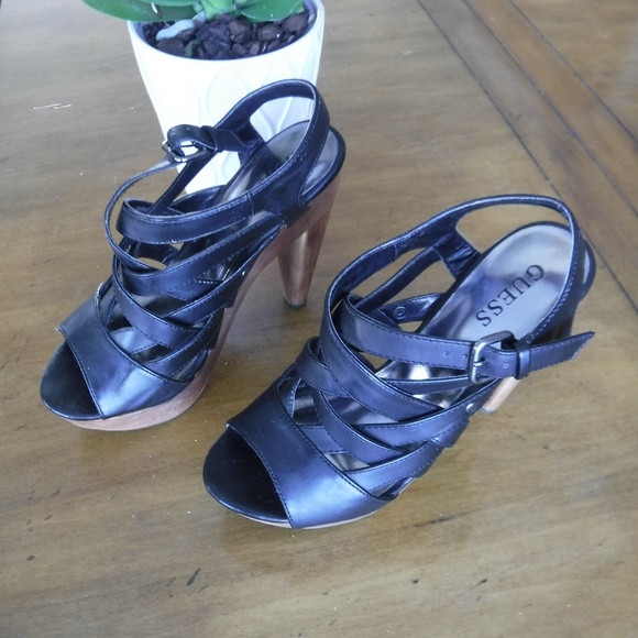 Guess Strappy Wooden Platform heels 6 - Picture 6 of 7